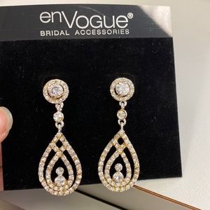 Silver and Gold Bridal Earrings